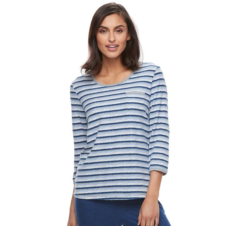 Women's Croft & Barrow&reg; Pajamas: Crewneck Tee, Size: Small, White