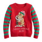 Girls 7-16 & Plus Size It's Our Time Embroidered Sequin Light-up Ugly Christmas Sweater, Size: Small, Red Overfl