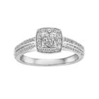 Princess-cut Igl Certified Diamond Frame Engagement Ring In 10k White Gold (1/2 Ct. T.w.), Women's, Size: 8.50