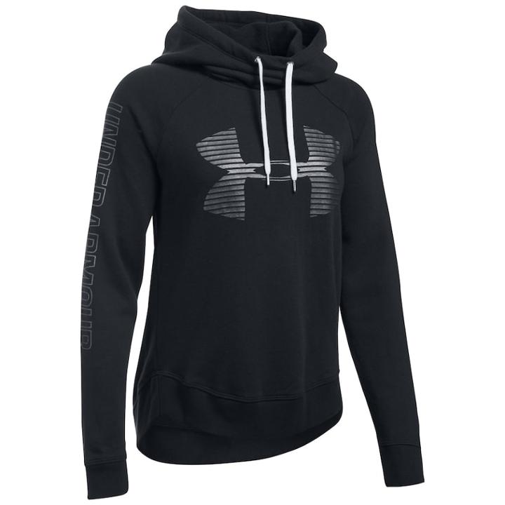 Women's Under Armour Favorite Fleece Metallic Logo Hoodie, Size: Xl, Black