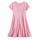 Girls 4-10 Jumping Beans&reg; Print Skater Dress, Size: 5, Brt Pink