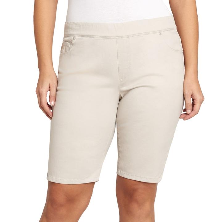 Plus Size Gloria Vanderbilt Avery Pull-on Bermuda Jean Shorts, Women's, Size: 22 W, Brown
