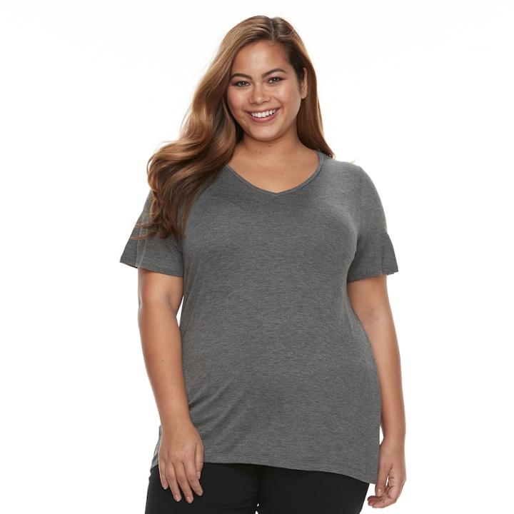 Plus Size Apt. 9&reg; Essential V-neck Tee, Women's, Size: 1xl, Dark Blue