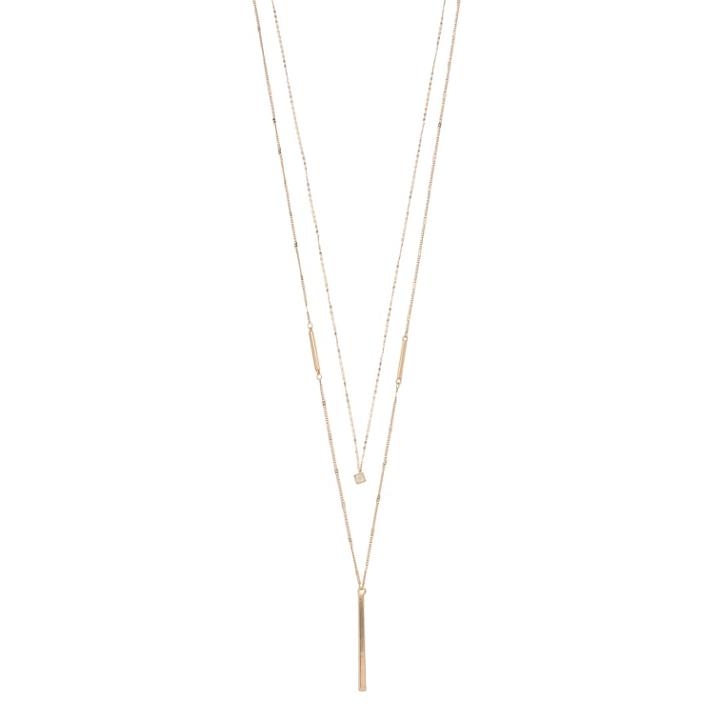 Lc Lauren Conrad Double Strand Cube & Stick Pendant Necklace, Women's, Light Red