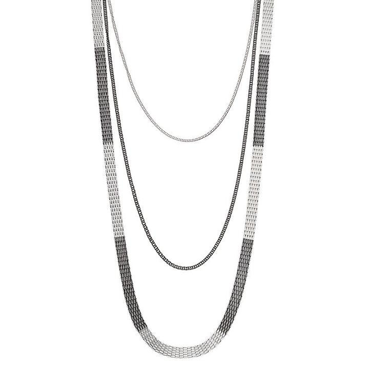 Apt. 9&reg; Two Tone Long Multistrand Necklace, Women's, Black