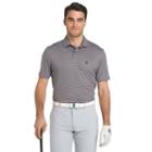 Men's Izod Swingflex Classic-fit Feeder-striped Performance Golf Polo, Size: Small, Dark Grey