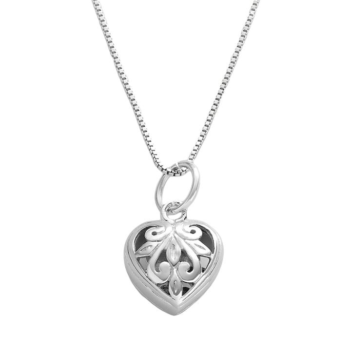 Sterling Silver Filigree Heart Pendant, Women's, Multicolor