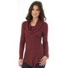 Juniors' Iz Byer California V-hem Cowlneck Sweater, Teens, Size: Xl, Dark Red