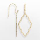 14k Gold Plate Ogee Drop Earrings, Women's, Yellow