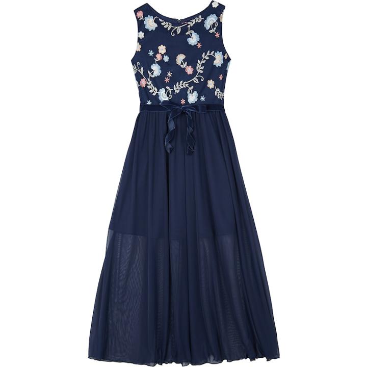 Girls 7-16 Iz Amy Byer Sleeveless Floral Maxi Dress, Size: 14, Navy Blush