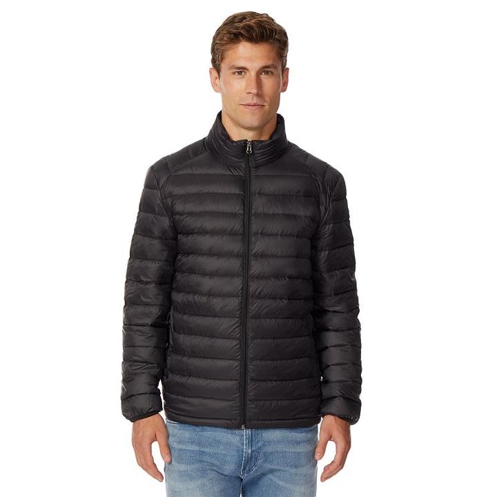 Men's Heat Keep Nano Modern-fit Packable Puffer Jacket, Size: Large, Black