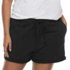 Juniors' Plus Size So&reg; Roll Cuff French Terry Shorts, Teens, Size: 2xl, Black