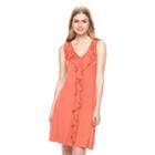 Women's Apt. 9&reg; Ruffle Tank Dress, Size: Medium, Orange
