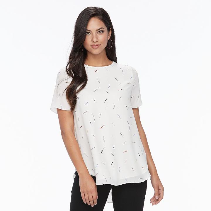 Women's Apt. 9&reg; High-low Tee, Size: Large, White