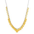 Long Yellow Graduated Teardrop Charm Necklace, Women's