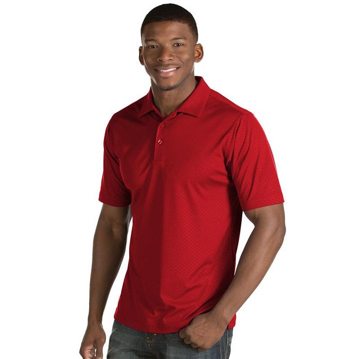 Men's Antigua Inspire Classic-fit Diamond Performance Polo, Size: Medium, Dark Red