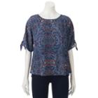 Juniors' Live To Be Spoiled Tie-sleeve Top, Teens, Size: Medium, Pink Ovrfl