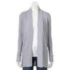 Women's Croft & Barrow&reg; Ribbed Open-front Cardigan, Size: Xl, Med Grey