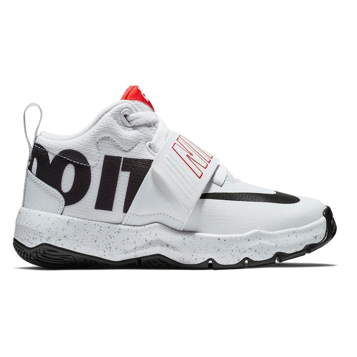 Nike Team Hustle D 8 Jdi Preschool Boy's Basketball Shoes, Size: 3, White