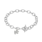 Dayna U Sterling Silver Georgia Tech Yellow Jackets Charm Toggle Bracelet, Women's, Grey