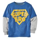 Boys 4-8 Carter's Super Bro Mock Layer Graphic Tee, Size: 7, Med Blue