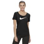 Women's Nike Swoosh Short Sleeve Graphic Tee, Size: Medium, Grey (charcoal)