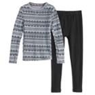 Boys 4-18 Cuddl Duds Thermal Top & Bottoms Set, Size: 8-10, Med Grey