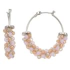 Simply Vera Vera Wang Bead Wrapped Hoop Earrings, Women's, Light Pink
