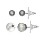 Simply Vera Vera Wang Nickel Free Smooth & Faceted Ball Stud Earring Set, Women's, Blue