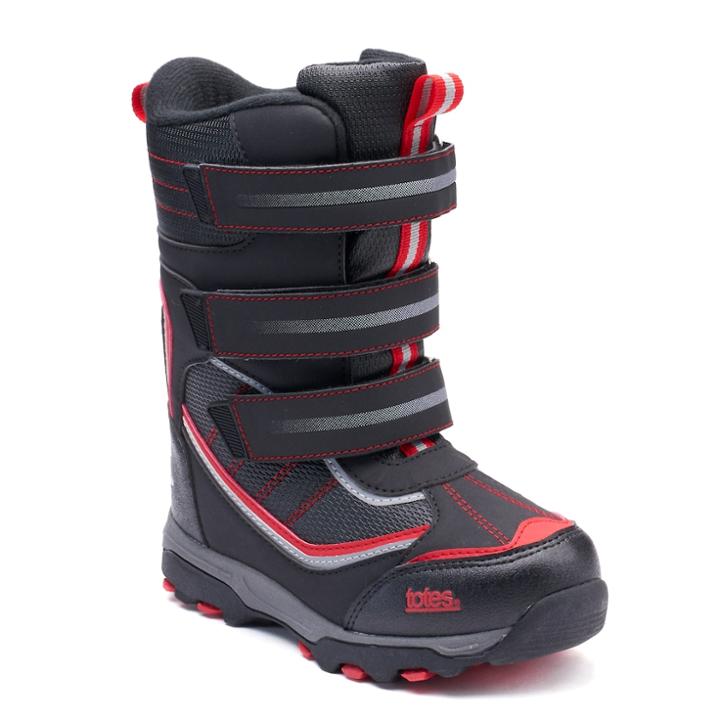 Totes Silas Boys' Winter Boots, Size: 5, Black