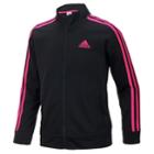 Girls 4-6x Adidas Side Stripe Black & Pink Tricot Lightweight Jacket, Size: 5, Oxford
