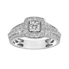 Round-cut Igl Certified Diamond Frame Engagement Ring In 14k White Gold (1 Ct. T.w), Women's, Size: 9