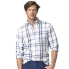 Men's Chaps Plaid Twill Button-down Shirt, Size: Xl, White