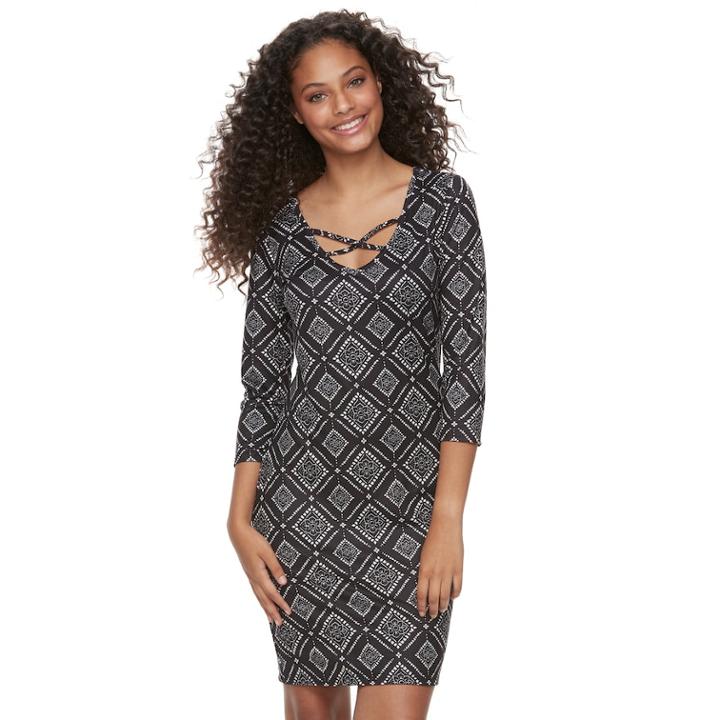 Juniors' Mudd&reg; Cross Front Bodycon Dress, Teens, Size: Xs, Oxford