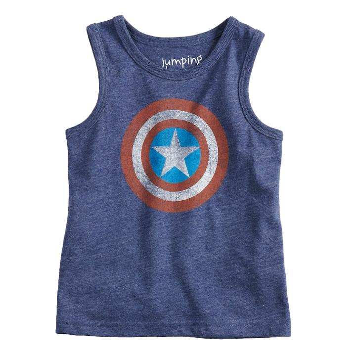 Baby Boy Jumping Beans&reg; Marvel Captain America Logo Tank Top, Size: 12 Months, Blue (navy)