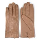 Women's Journee Collection Microfiber-lined Perforated Leather Gloves, Size: Xl, Brown