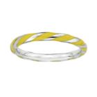 Stacks And Stones Sterling Silver Yellow Enamel Twist Stack Ring, Women's, Size: 8