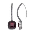 Simply Vera Vera Wang Red Square Stone Nickel Free Threader Earrings, Women's, Med Red