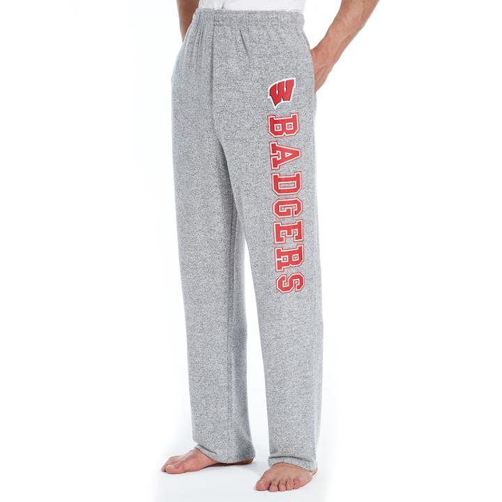 Men's Concepts Sport Wisconsin Badgers Reprise Lounge Pants, Size: Xxl, Grey