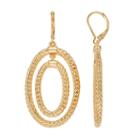 Dana Buchman Textured Double Oval Drop Hoop Earrings, Women's, Gold