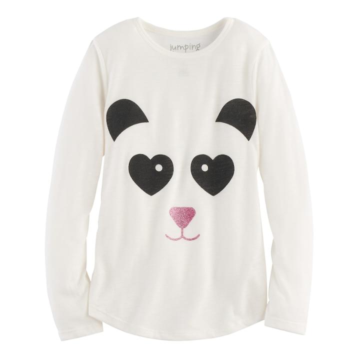 Girls 4-10 Jumping Beans&reg; Panda Tee, Size: 6, Natural