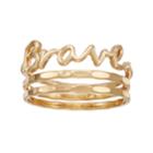 Lc Lauren Conrad Brave Script Ring Set, Women's, Size: 7, Gold