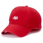 Men's Dad Hat Embroidered Patch Adjustable Cap, Red