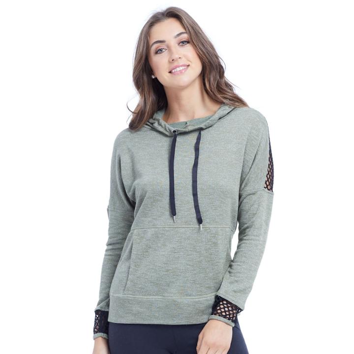 Women's Balance Collection Skye Thumb Hole Cowl Hoodie, Size: Small, Dark Green