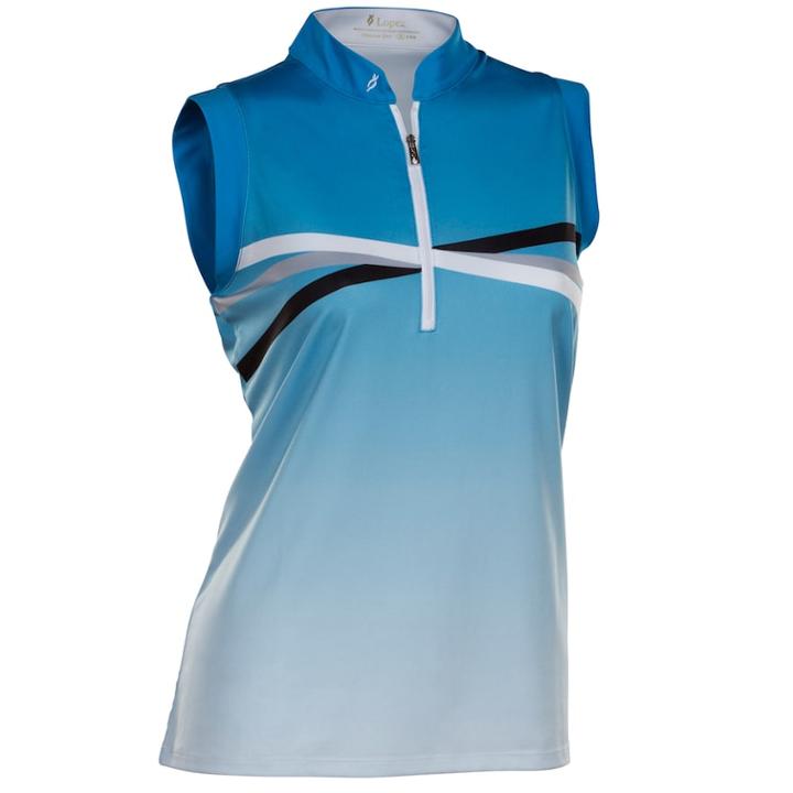 Women's Nancy Lopez Maxi Sleeveless Golf Polo, Size: Xl, Brt Blue