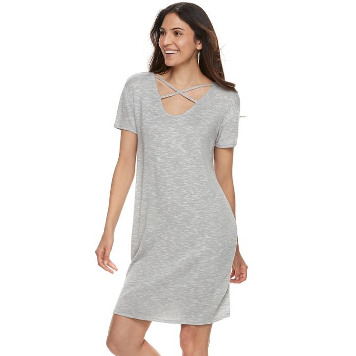 Women's Juicy Couture Crisscross T-shirt Dress, Size: Xl, Pink Ovrfl
