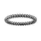 Stacks And Stones Ruthenium-plated Sterling Silver Beaded Stack Ring, Women's, Size: 5, Black