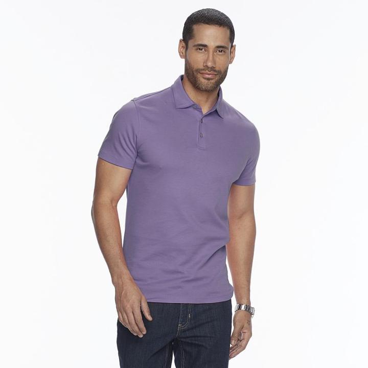 Men's Apt. 9&reg; Modern-fit Solid Polo, Size: Medium, Med Purple