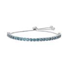 Sterling Silver Blue Topaz S-link Lariat Bracelet, Women's, Size: 9