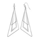 Triangle Hoop Nickel Free Drop Earrings, Women's, Silver